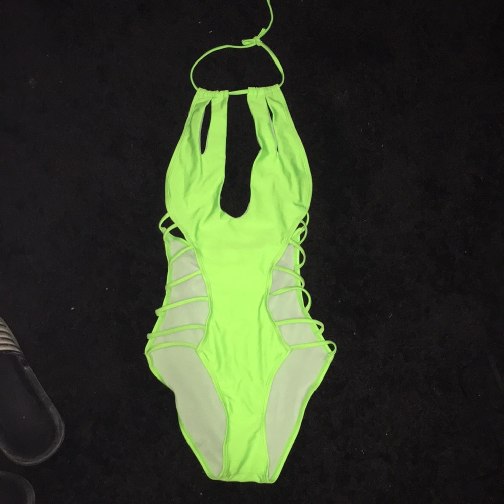 Lime green bathing suit